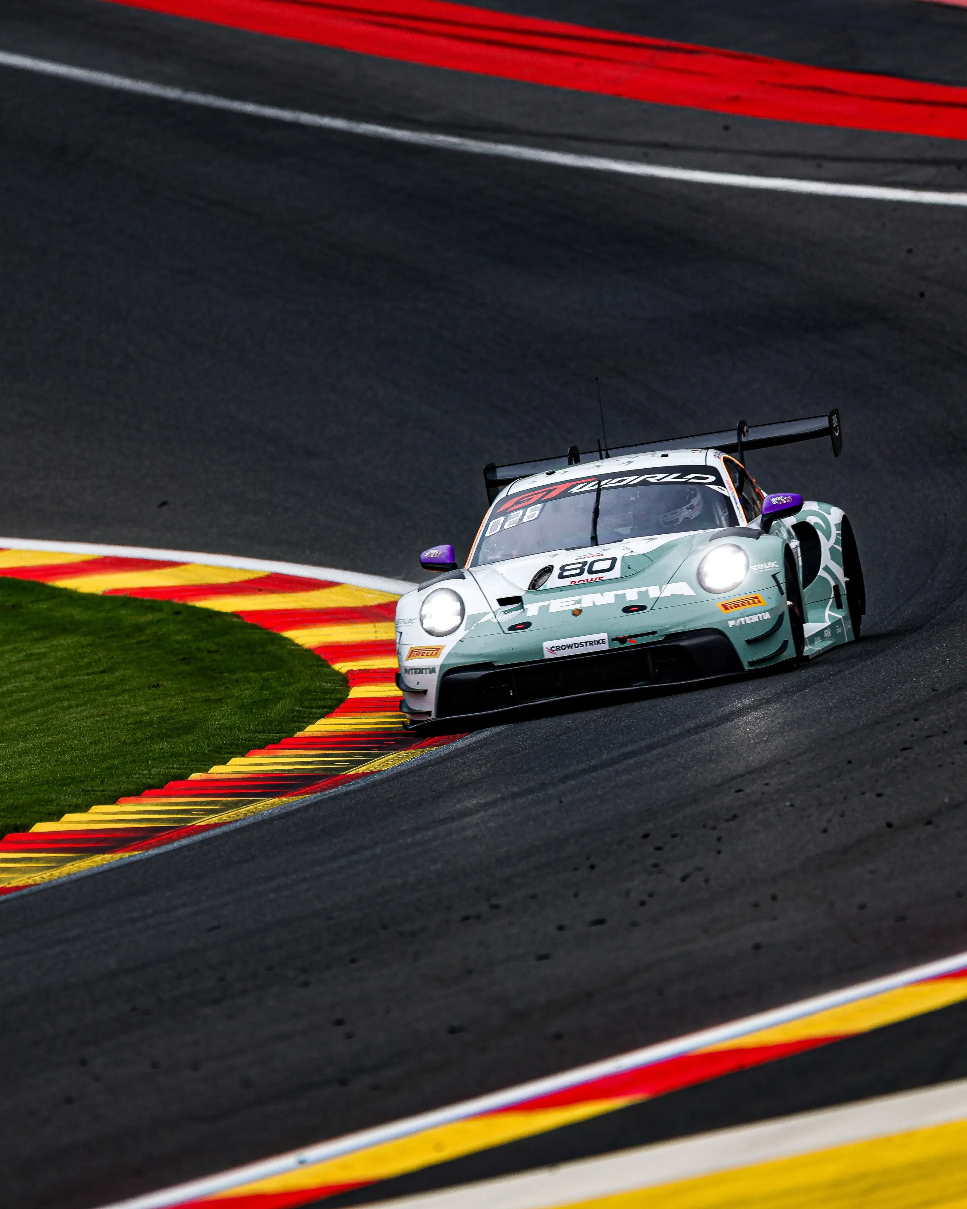 The Potentia-liveried Lionspeed GP Porsche on track